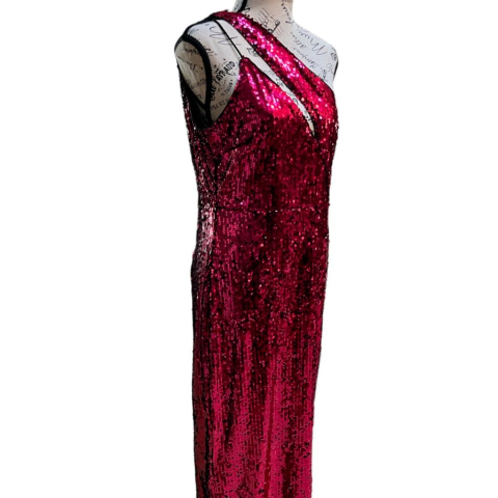 Shein Sequin Cranberry  Size large 8-14